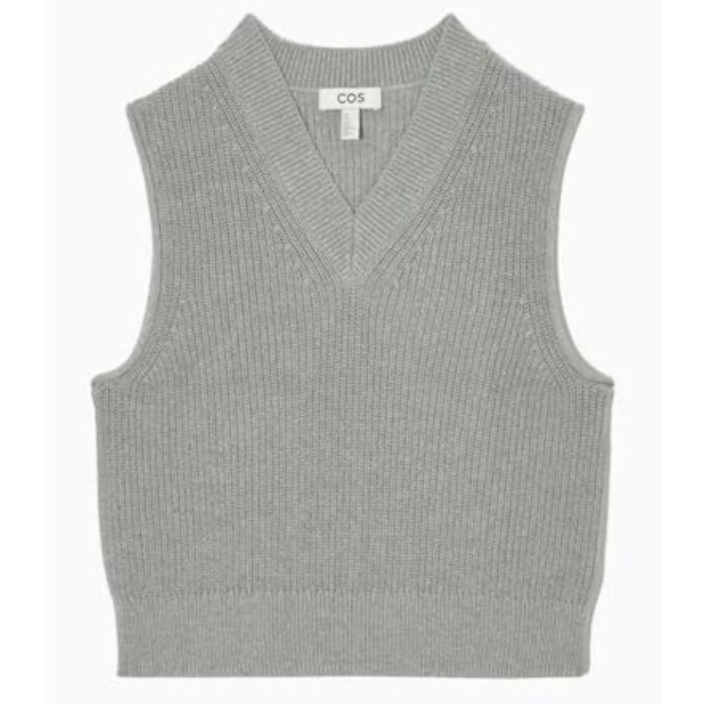 Cropped Grey COS Sweater Vest